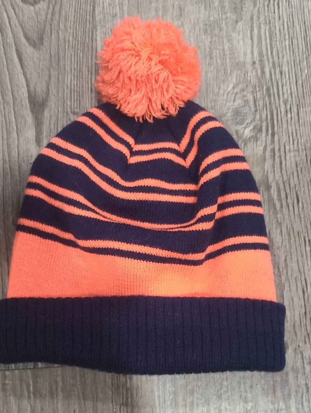 Converse Pink and Navy Striped Pom Beanie Size Youth